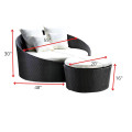 Damask Round Sofa Daybed Set - top_view