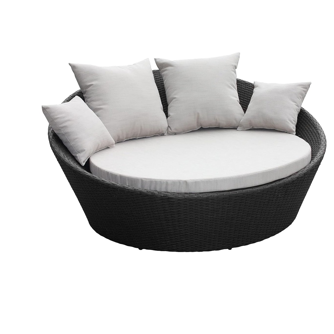 Damask Round Sofa Daybed Set - rear_view