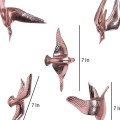Bristol Copper Aluminium Decorative Birds Set of 5 - rear_view
