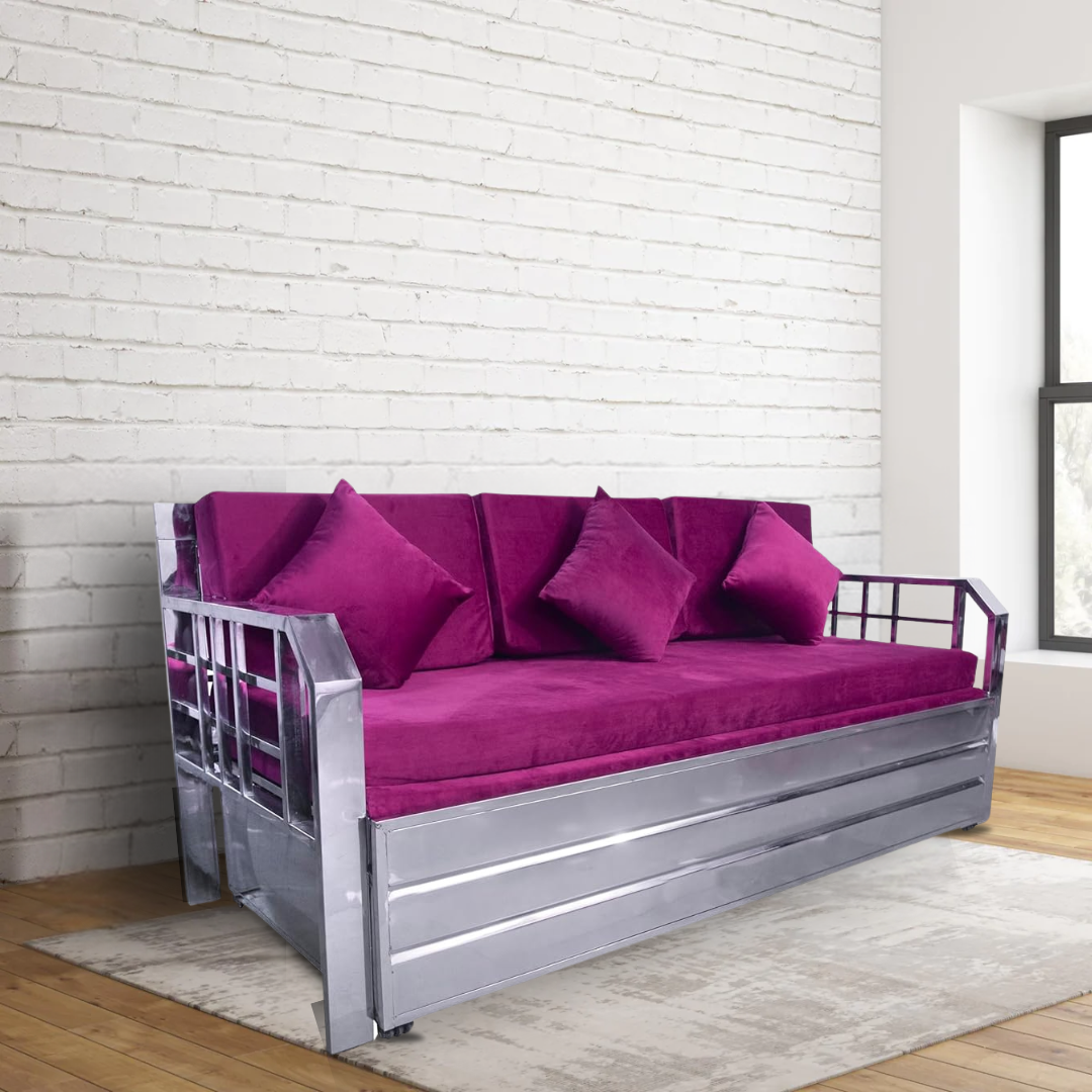 Steel Sofa Cum Bed with Hydraulic Storage