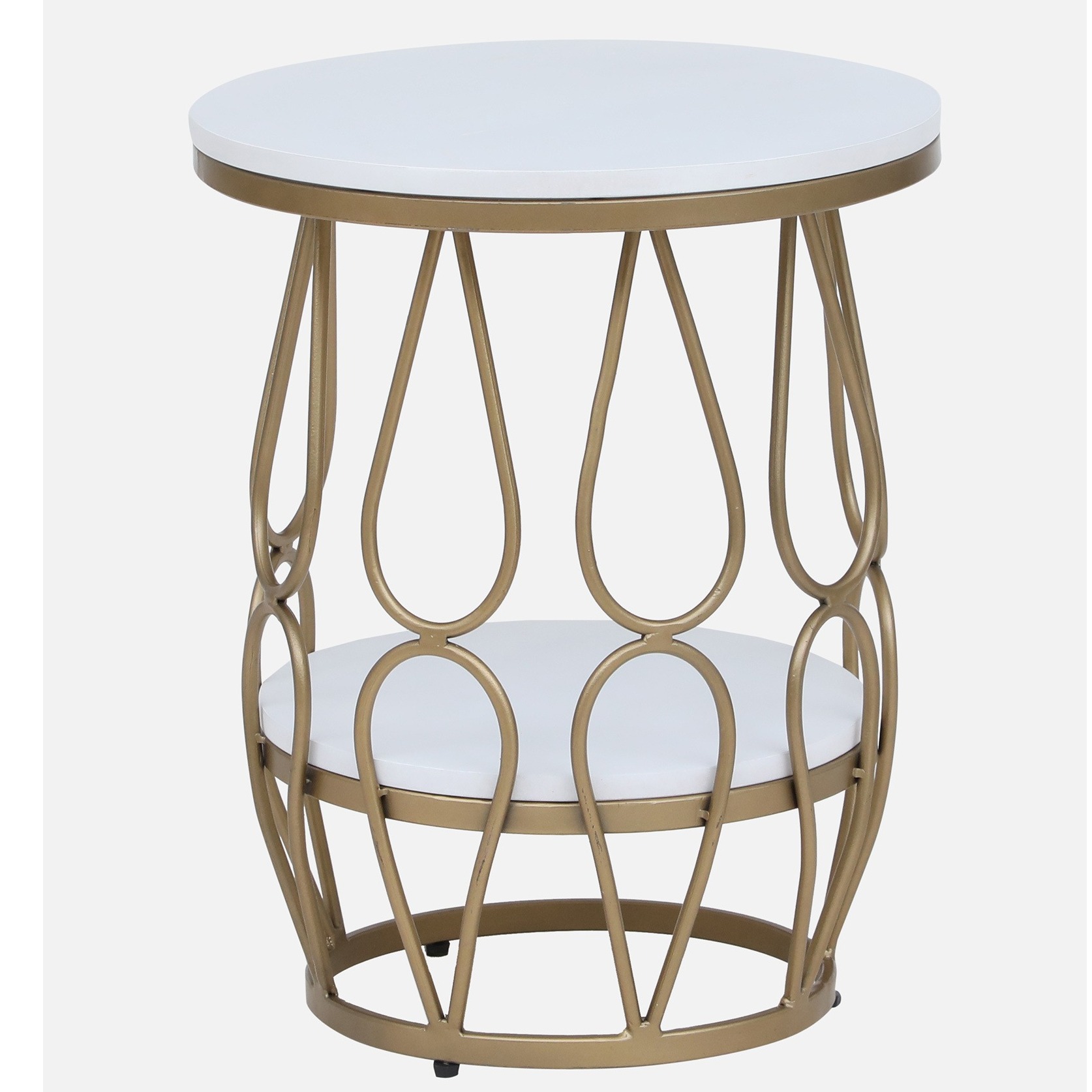 Ally Metal End Table In Gold Finish