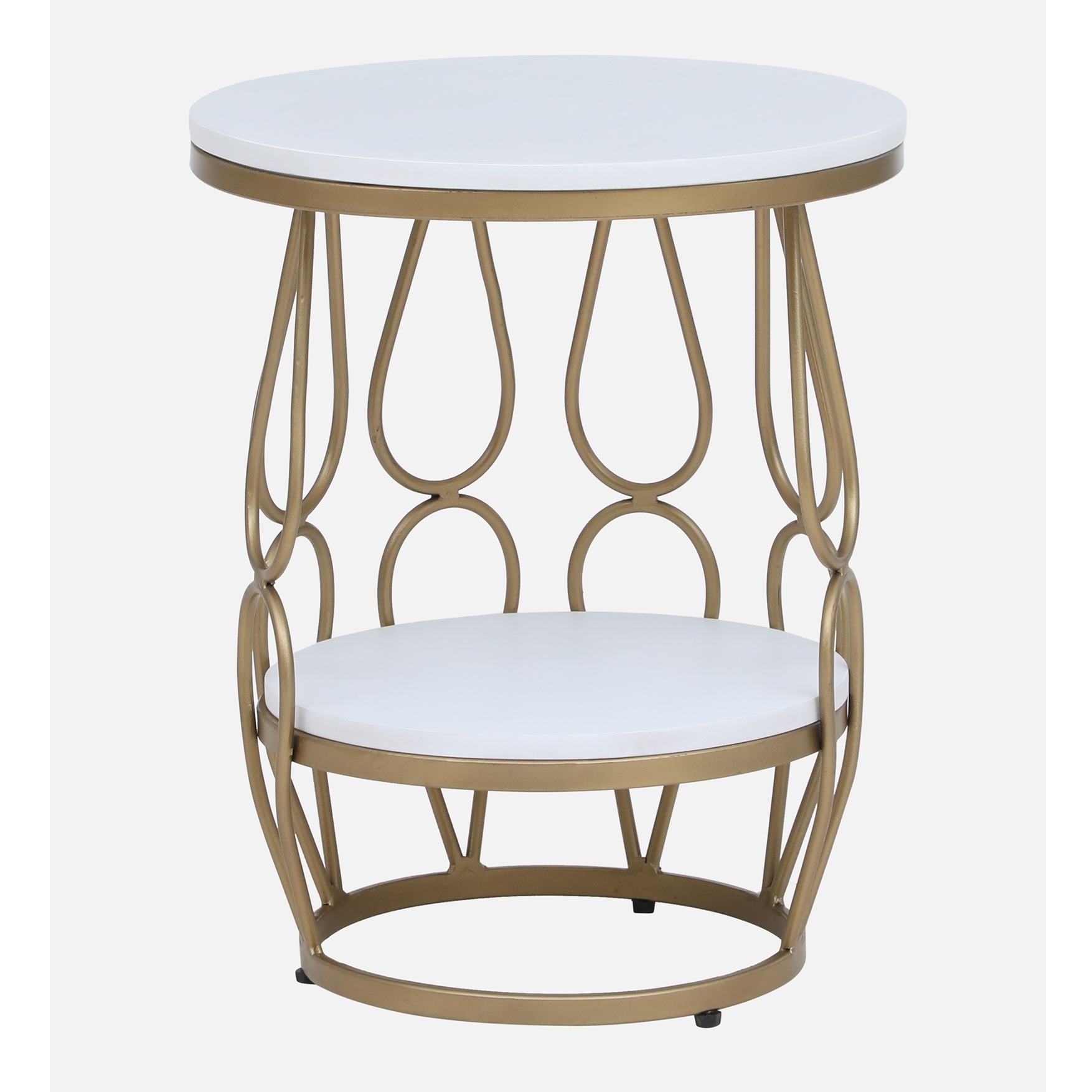 Ally Metal End Table In Gold Finish