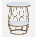 Ally Metal End Table In Gold Finish - top_view