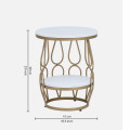 Ally Metal End Table In Gold Finish - left_view
