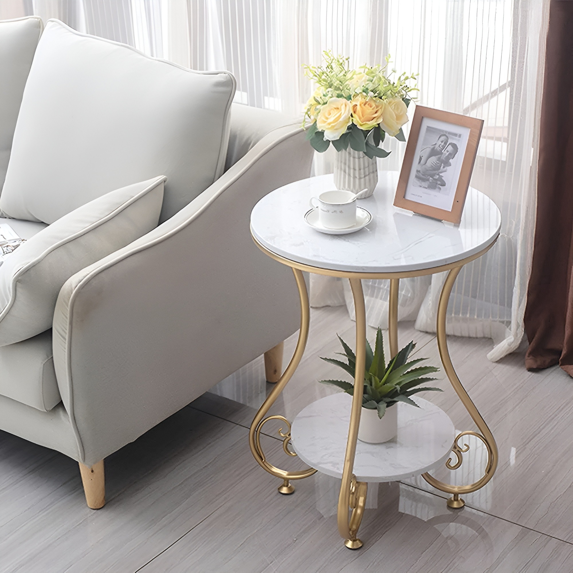 Round Modern Side Table - top_view