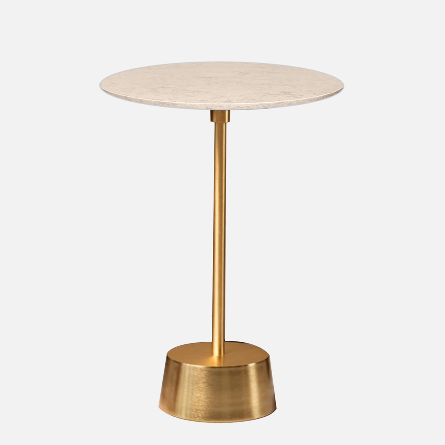 Bristol End Table In White & Gold Colour - front_view
