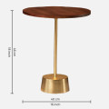 Bristol End Table In Walnut & Gold Colour - front_view