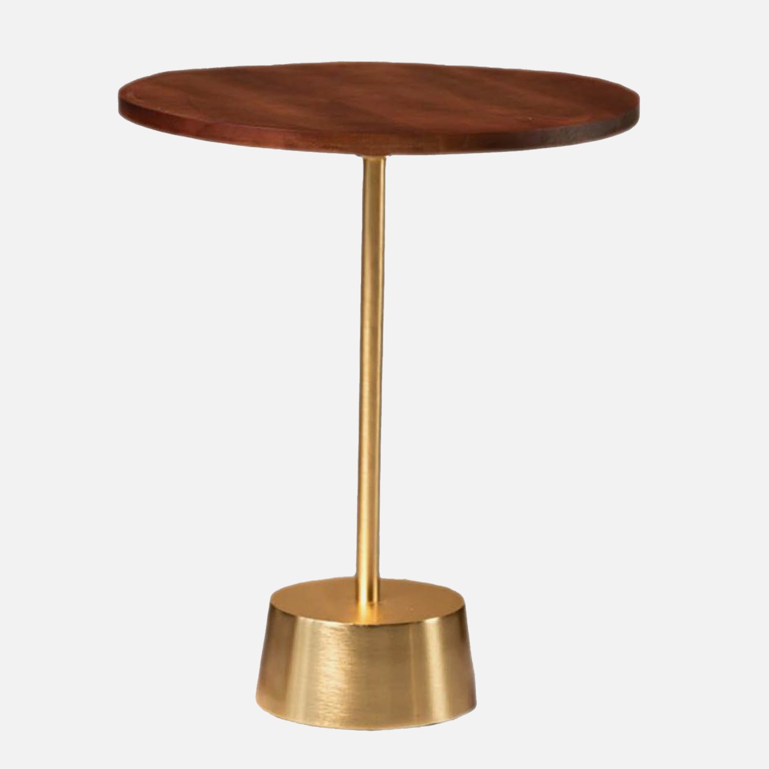 Bristol End Table In Walnut & Gold Colour - top_view