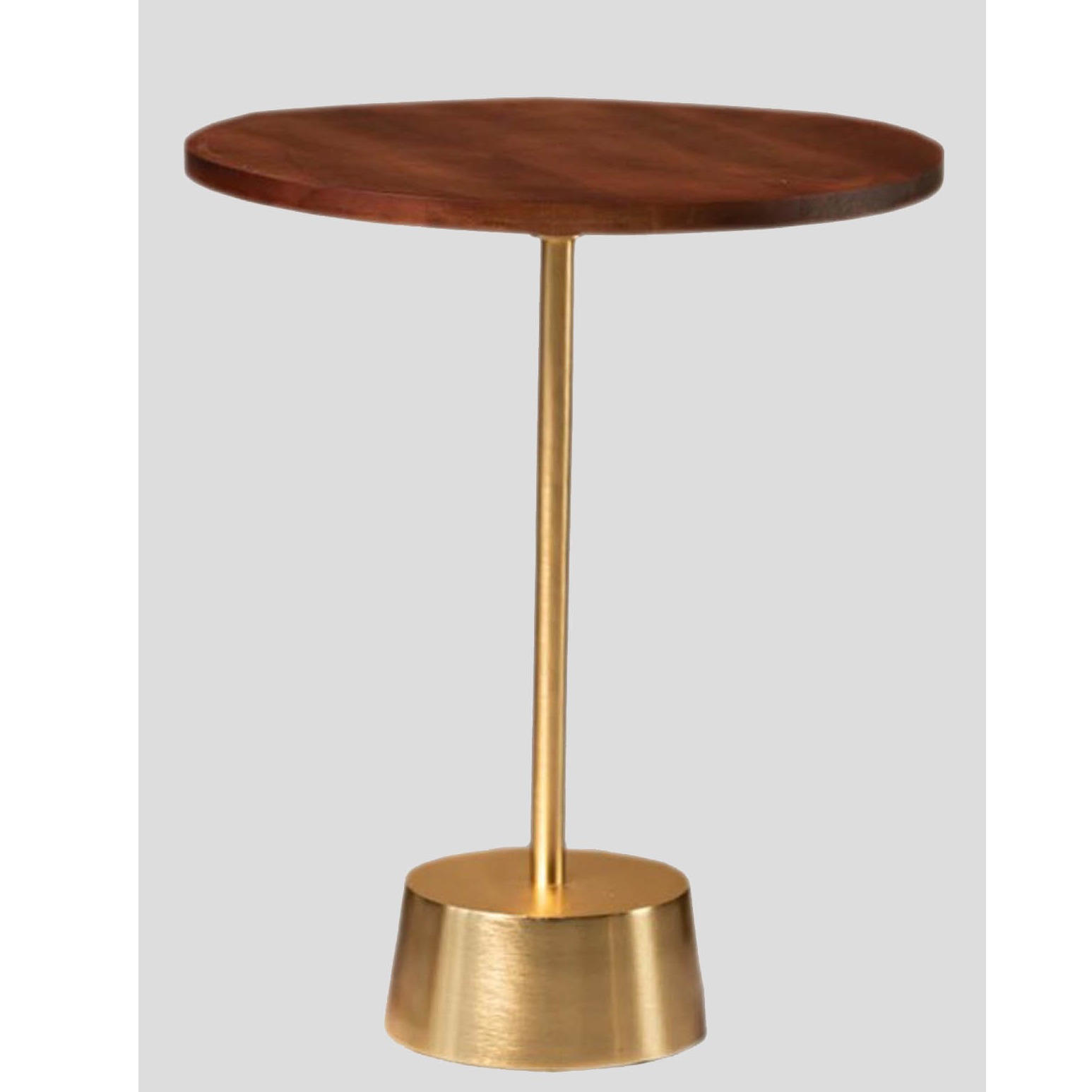 Bristol End Table In Walnut & Gold Colour - bottom_view