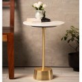 Bristol End Table In White & Gold Colour - left_view