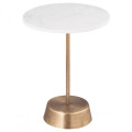 Bristol Marble Top End Table in White & Gold Finish - front_view