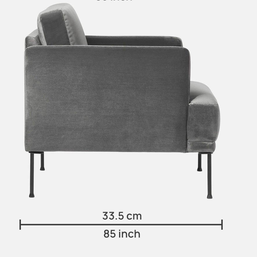 Milton Modern Arm Sofa with Grey color