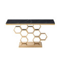 Aryo Modern Black Marble consoleTable - left_view