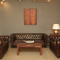 Buff Leather Chesterfield Sofa (3+2+2 Seater) - bottom_view