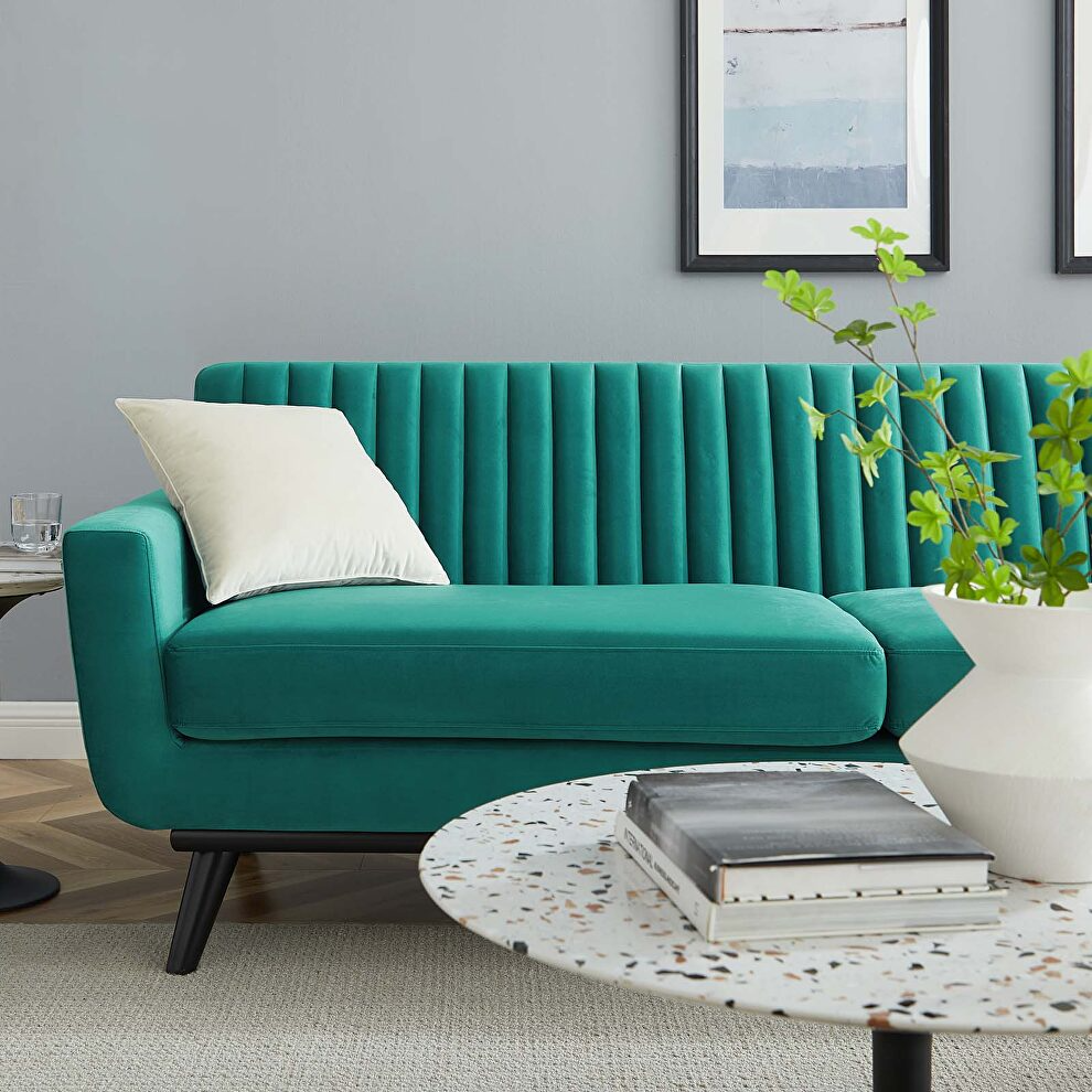 Astra Three seater wooden sofa in Green Color