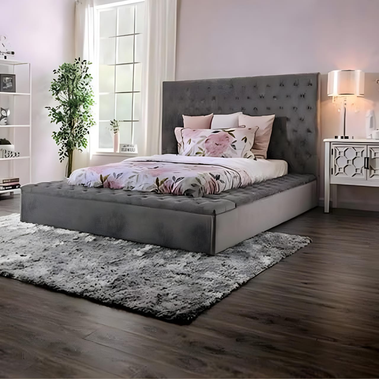 Advin wooden Hydraulic king size bed - front_view
