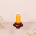 BURNT SIENNA GLASS CANDLE HOLDER - front_view