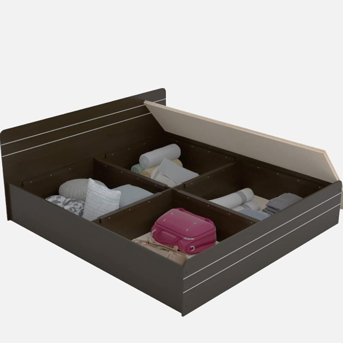 COLUMBIAN | Queen Size Engineered Wood Box Bed - top_view