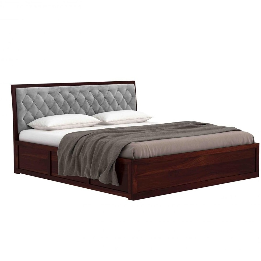 Advin Sheesham Wood Queen Size Bed With Storage