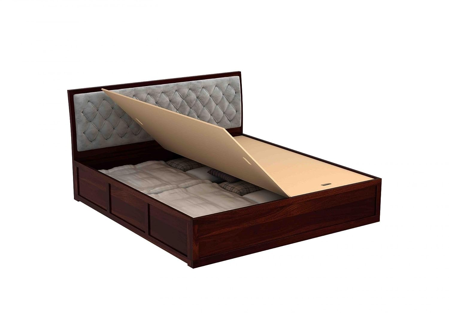 Advin Sheesham Wood Queen Size Bed With Storage