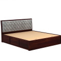 Advin Sheesham Wood Queen Size Bed With Storage - left_view