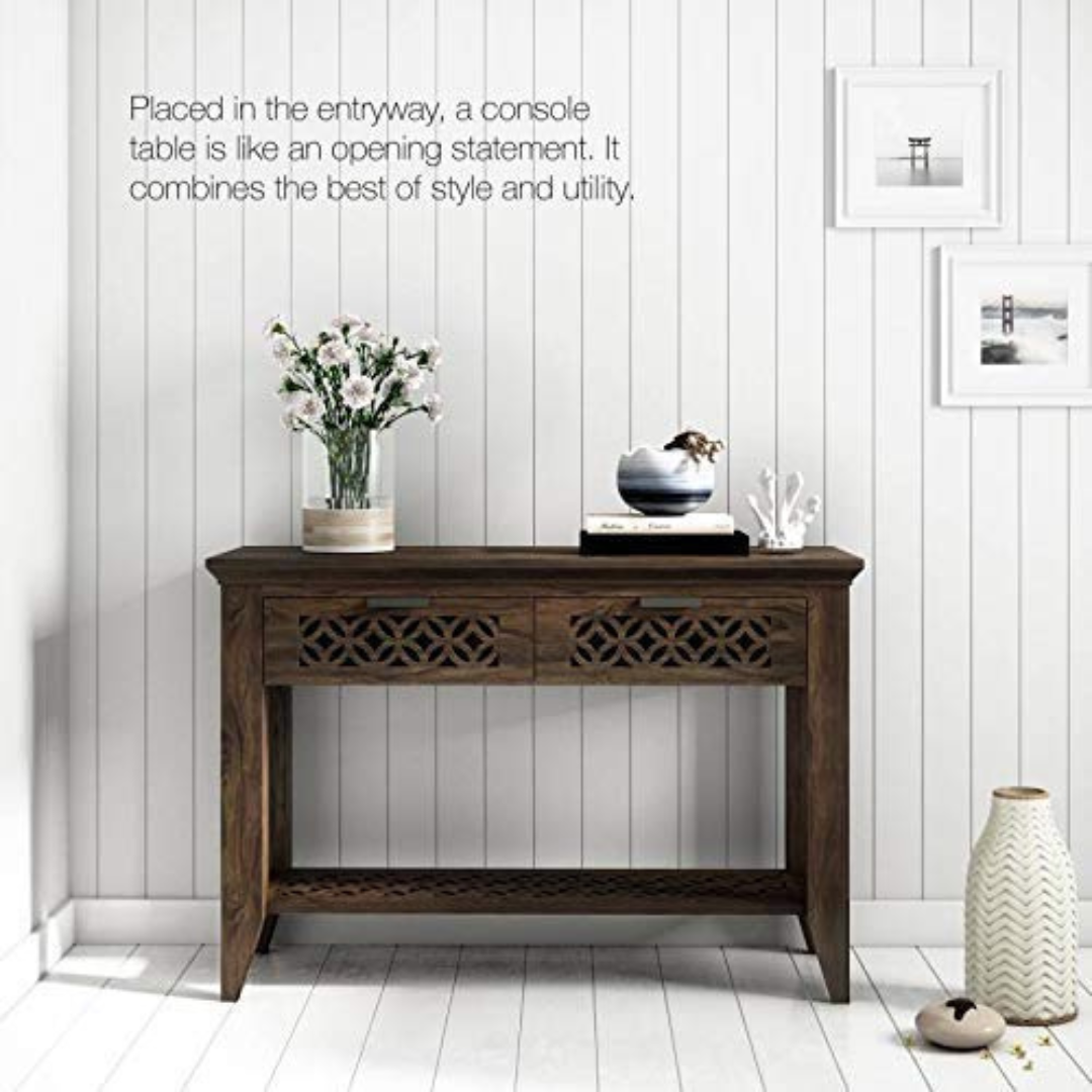 Novella Solid Wood Console Table - left_view