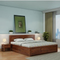Kumiko Queen Size Bed | Sheesham Wood Bed - photo