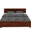Kumiko Queen Size Bed | Sheesham Wood Bed - top_view