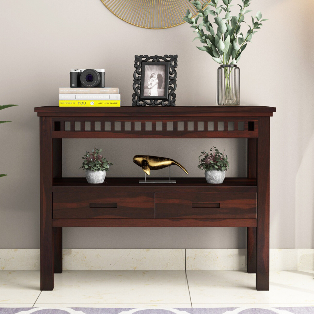 Cocobolo Console Table With Storage