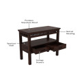 Cocobolo Console Table With Storage - right_view