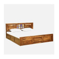 Persia Sheesham Wood Queen Size Bed - top_view