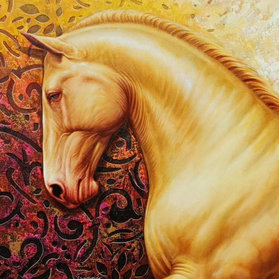 The Royal Horse Golden  Wall Painting