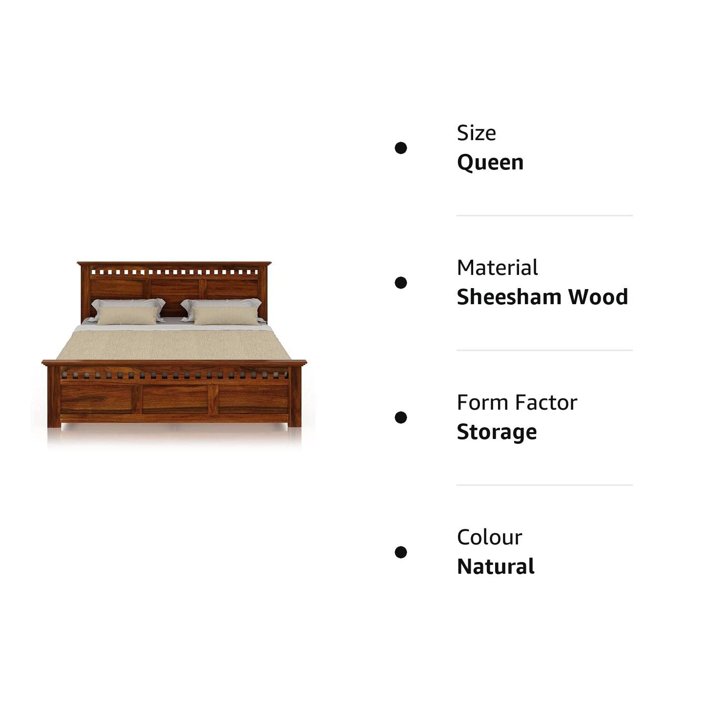 Jacklin Queen Size Bed - Without Storage