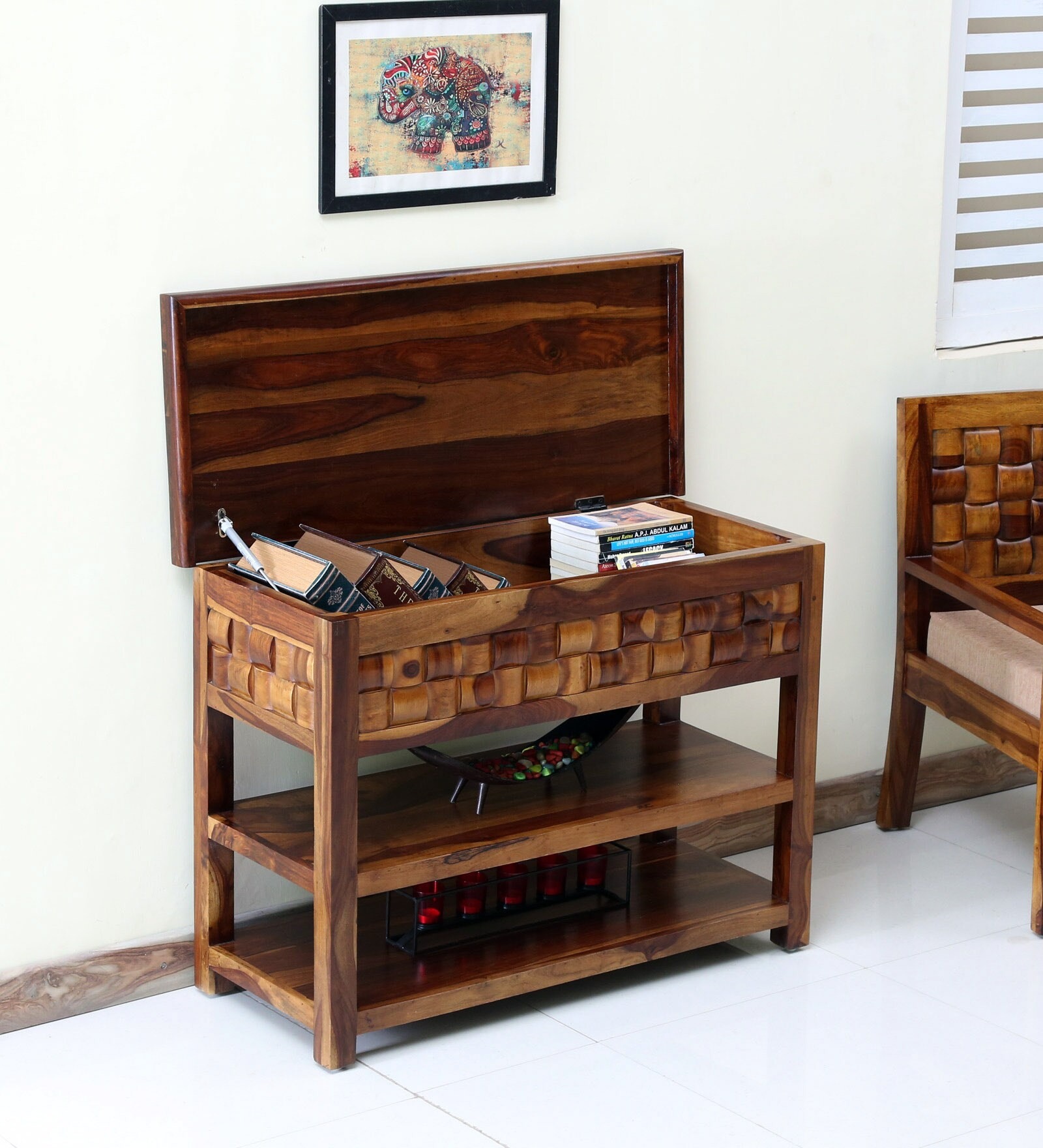 Woodway Console Table in Teak Finish