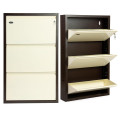 Tahara 3 Door Wall Mounted Metal Shoe Rack - front_view