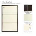 Tahara 3 Door Wall Mounted Metal Shoe Rack - rear_view