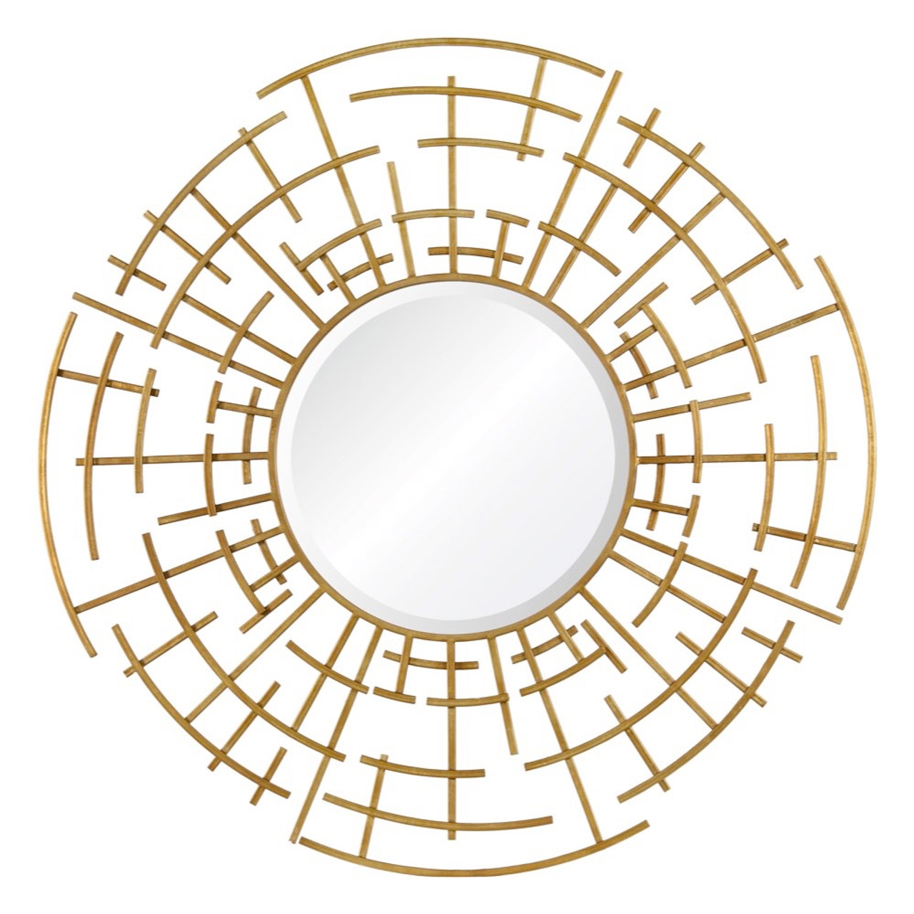 Golden Decorative Round Mirror