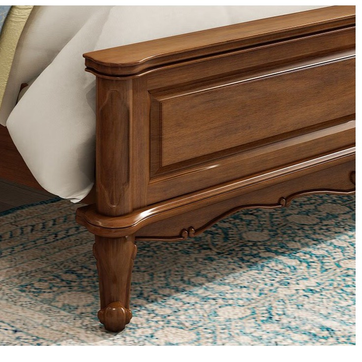 Victorian Solid Sheesham Wood King Size Bed - left_view