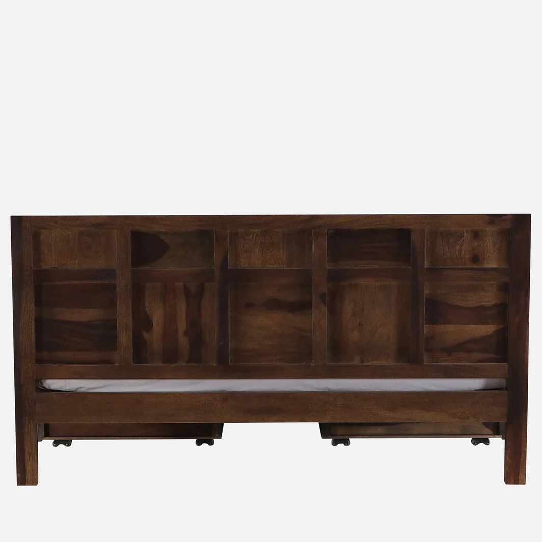 Bergen Sheesham Wood Double Bed With Storage
