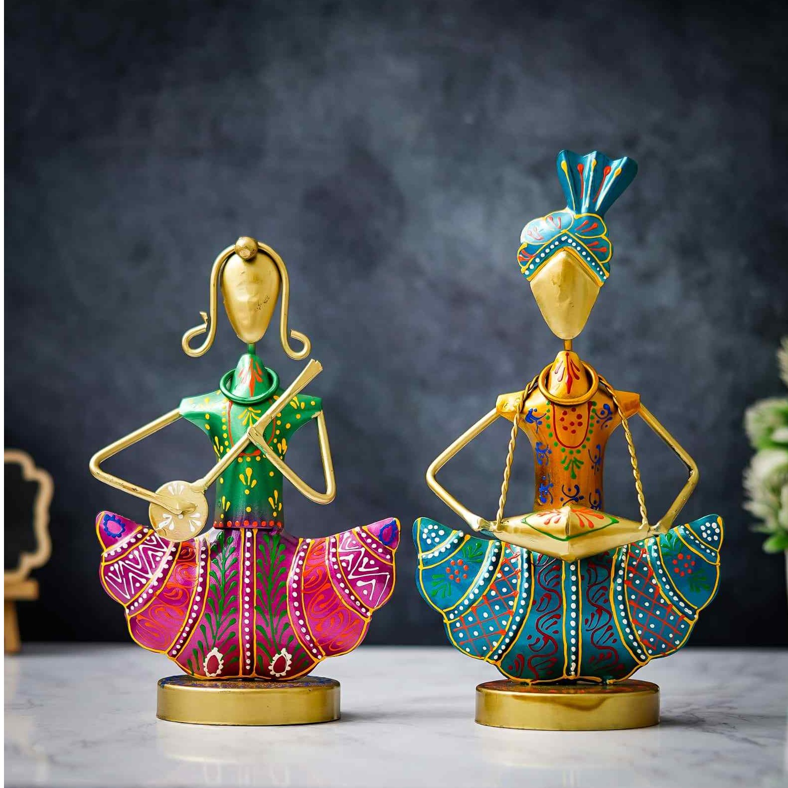 Metal Rajasthani Showpiece (Set of 2)