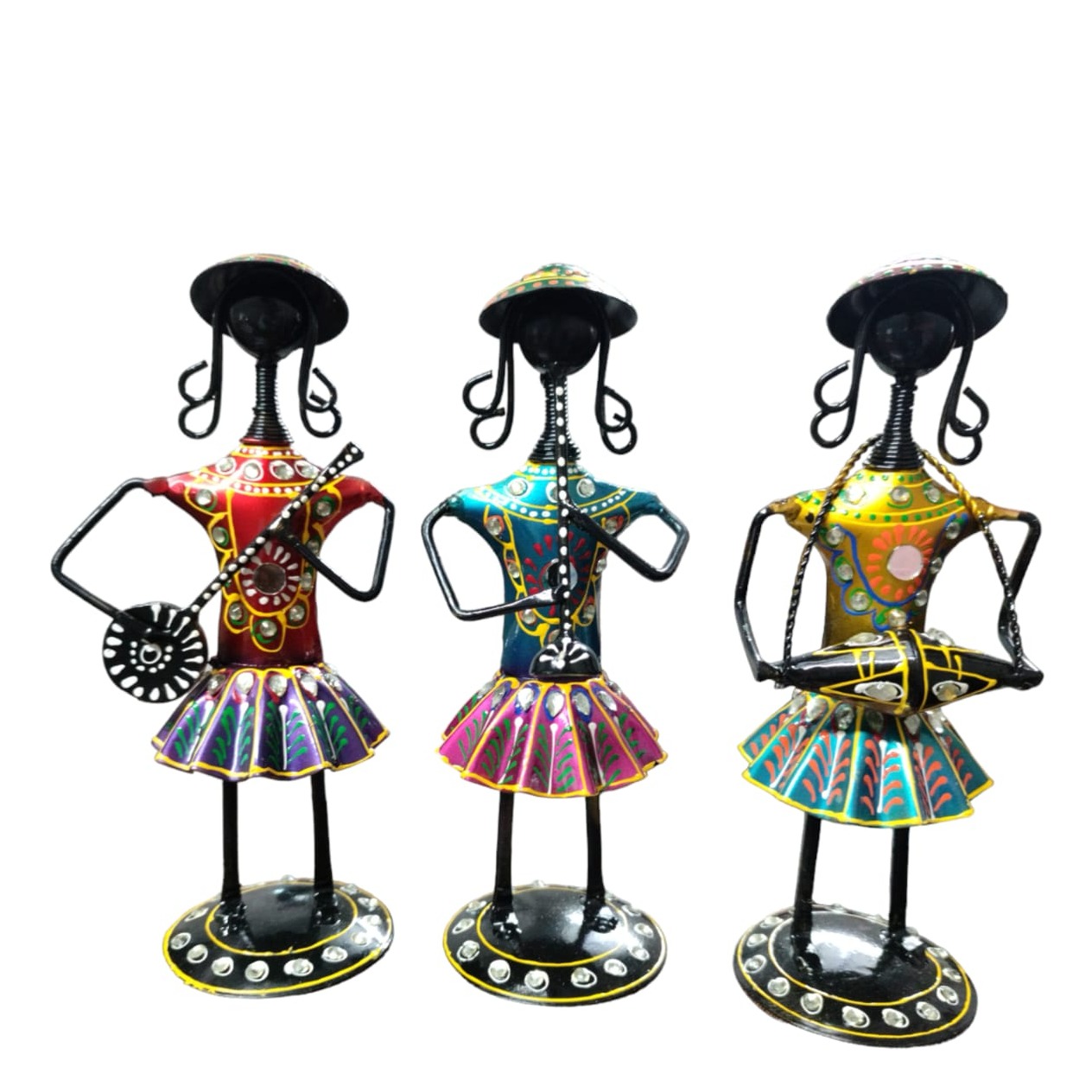 Antique Decorative Tribal Musician Dolls (Set of 3)