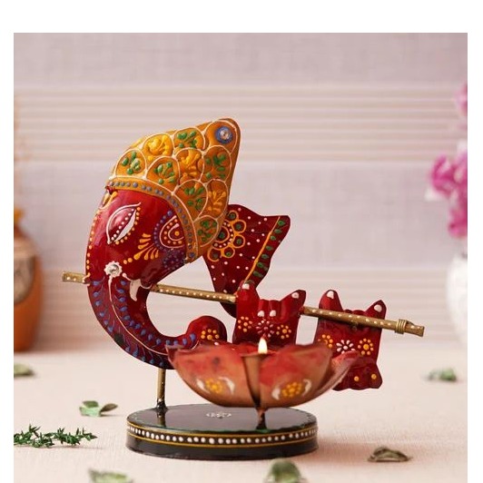 Decor Antique Lord Ganesha T-Light Candle Holder