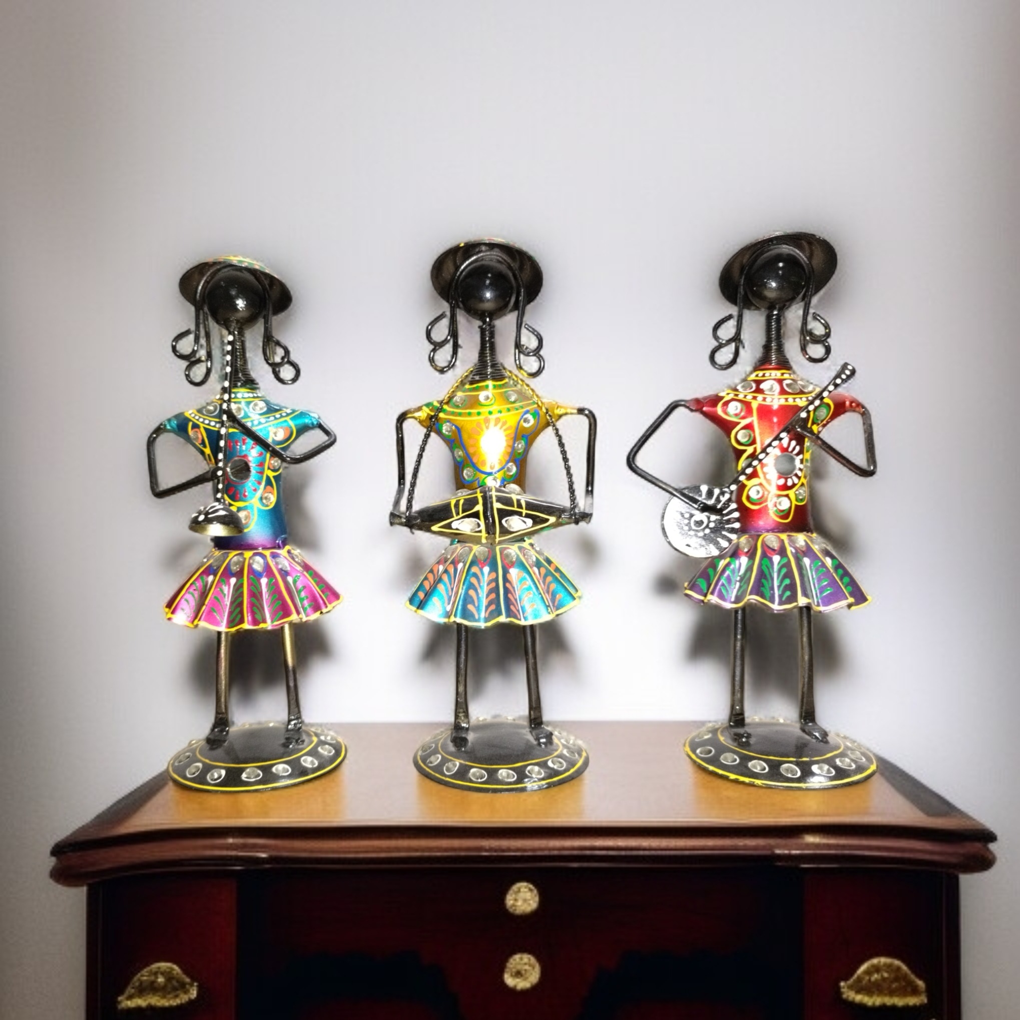 Antique Decorative Tribal Musician Dolls (Set of 3)