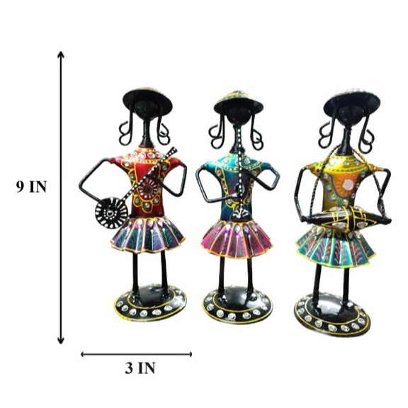 Antique Decorative Tribal Musician Dolls (Set of 3)