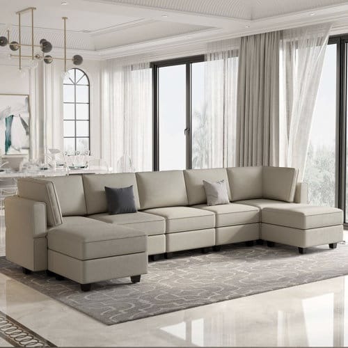 Silverster Modern 9 Seater U Shaped Sectional Sofa Set