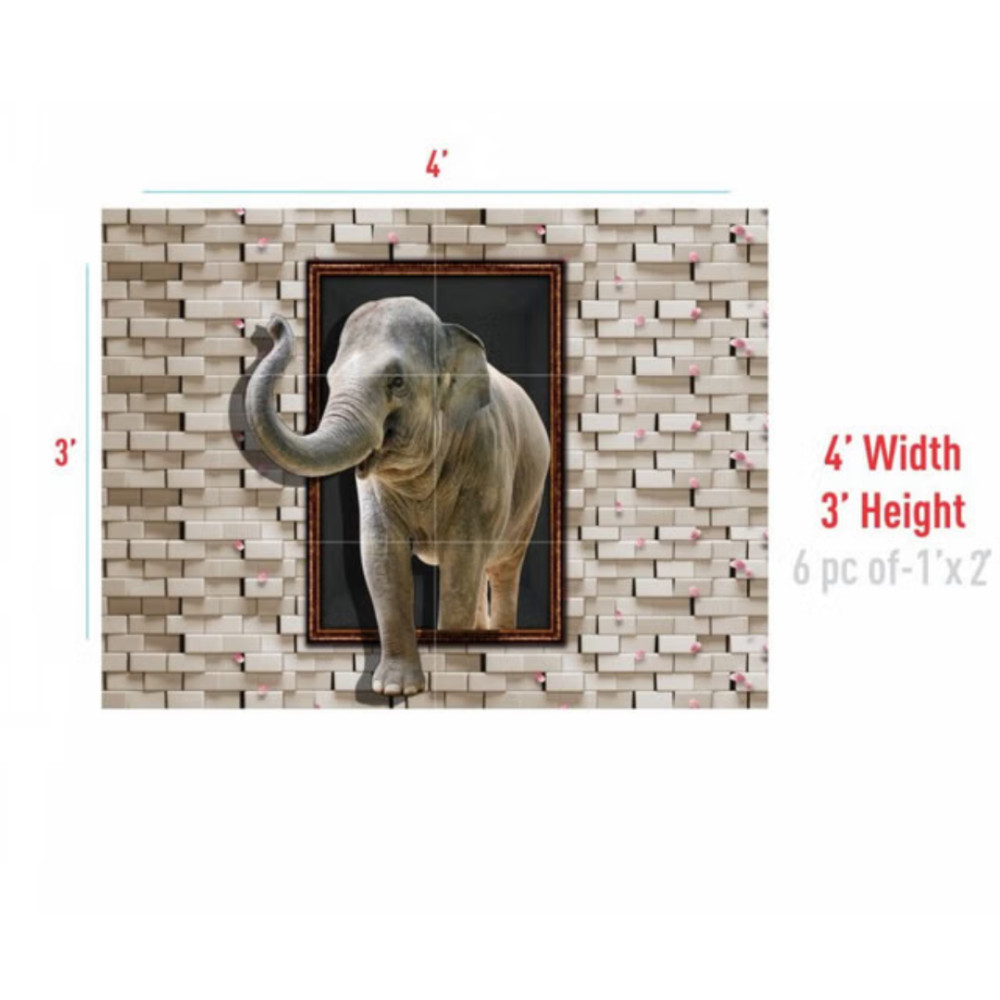 Elephant Mural Ceramic Wall Tile - photo
