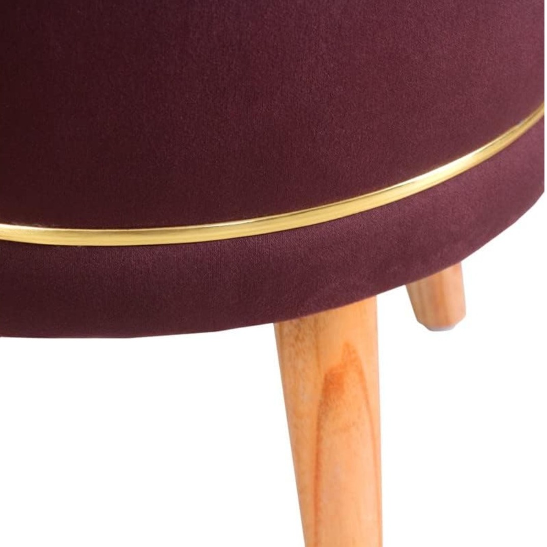 Pouffes Sitting Stool For Living Room, Mudda Puffy Wooden Ottoman Stools, Pouffe Footstool 16x16x18 Inch, Coffee