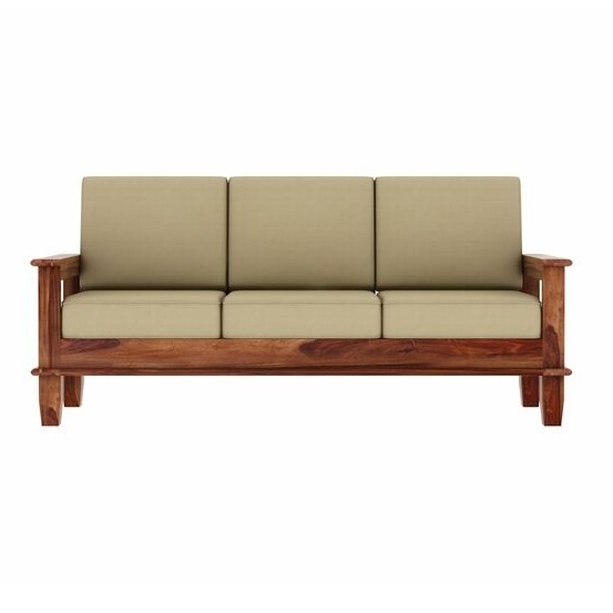 Wooden 3 Seater Sofa for Living Room  (Brown)