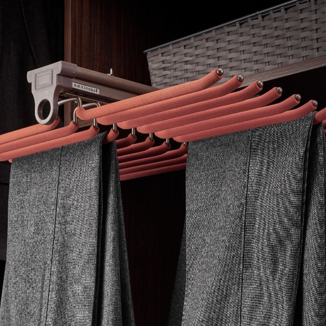 Side Mounted Pull Out Trouser Rack for Wardrobe (17x4x4)