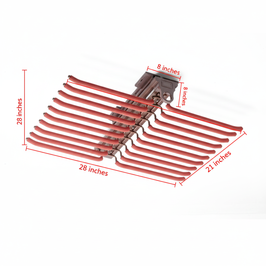 Side Mounted Pull Out Trouser Rack for Wardrobe (17x4x4) - top_view
